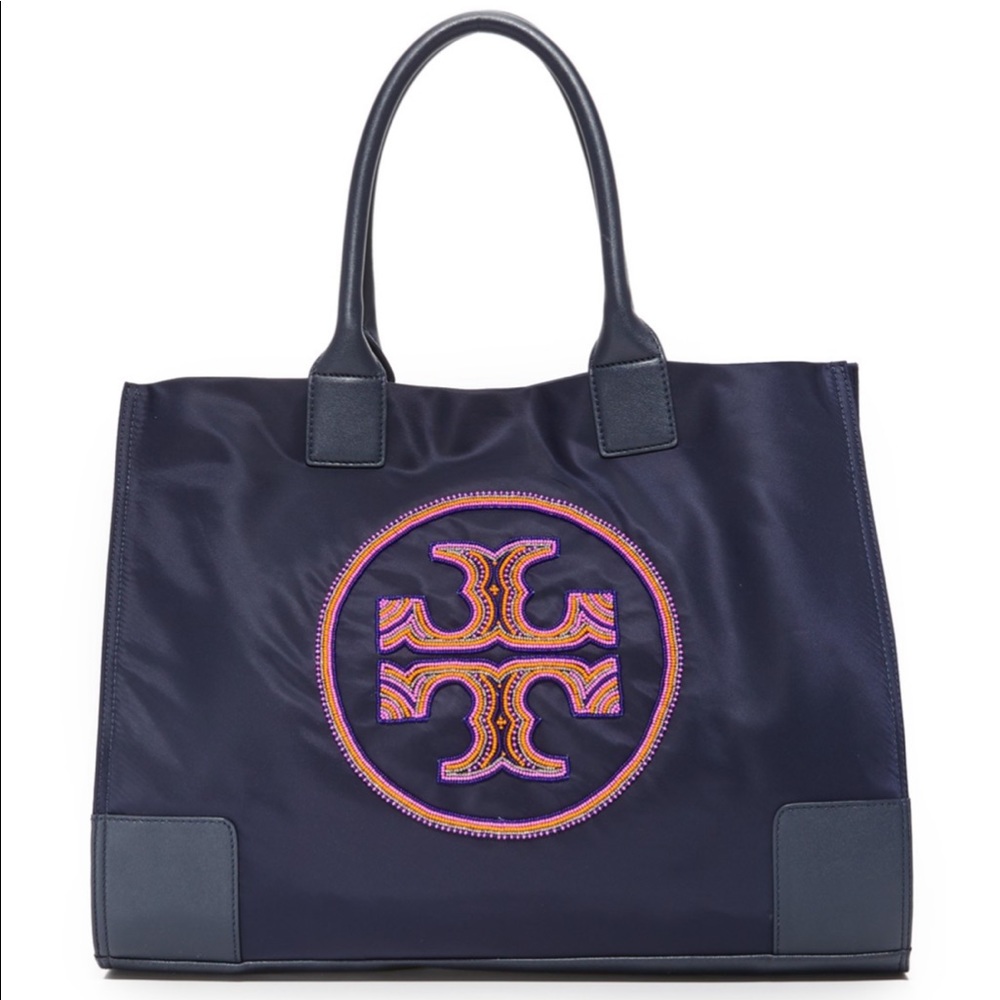 NWT Tory Burch Ella Beaded Logo Tote